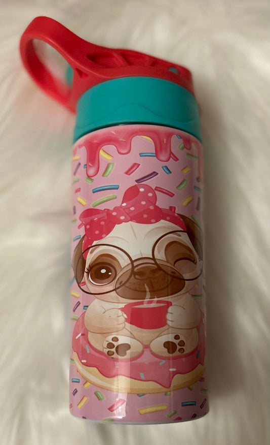Pug kids water bottle