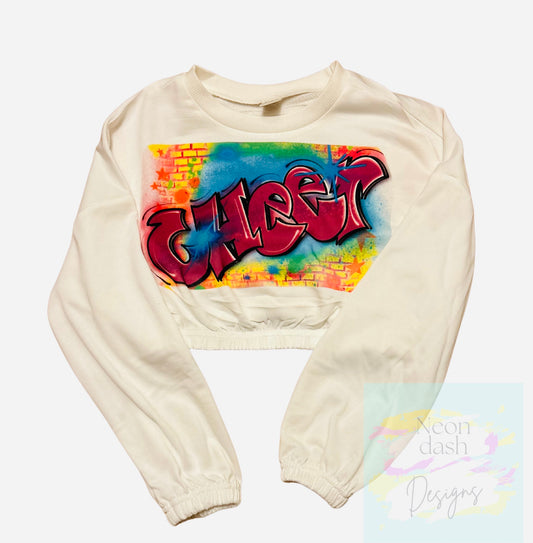 Airbrush cheer cropped shirt